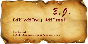 Böröndy József névjegykártya