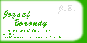 jozsef borondy business card