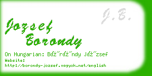 jozsef borondy business card